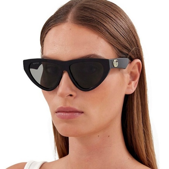 NEW GUCCI GG1333S 001 BLACK CAT EYE WOMEN OMEN SUNGLASSES GUCCI - Picture 10 of 14